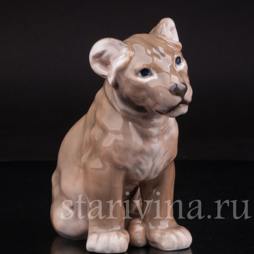 Статуэтка из фарфора Львенок, Dahl Jensen, Дания, сер. 20 в.
