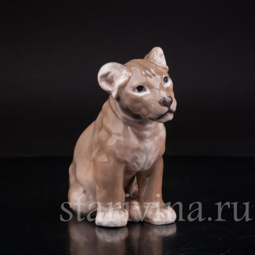 Статуэтка из фарфора Львенок, Dahl Jensen, Дания, сер. 20 в.