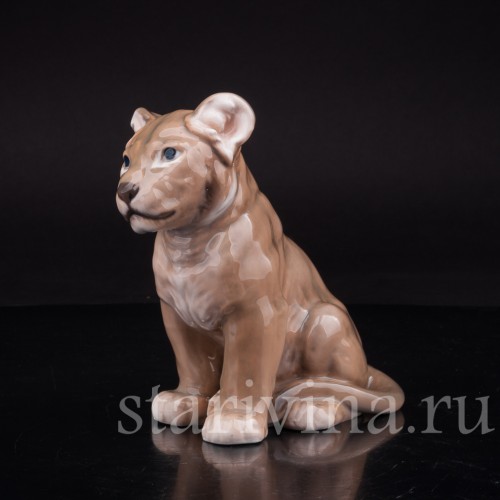 Статуэтка из фарфора Львенок, Dahl Jensen, Дания, сер. 20 в.