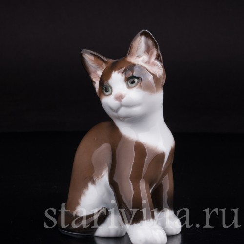 Фигурка из фарфора Сидящий котенок Rosenthal, Германия, 1950-60 гг.