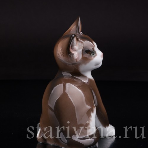 Фигурка из фарфора Сидящий котенок Rosenthal, Германия, 1950-60 гг.