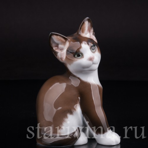 Фигурка из фарфора Сидящий котенок Rosenthal, Германия, 1950-60 гг.