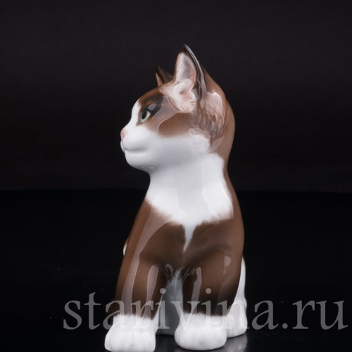 Фигурка из фарфора Сидящий котенок Rosenthal, Германия, 1950-60 гг.