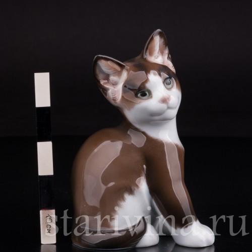 Фигурка из фарфора Сидящий котенок Rosenthal, Германия, 1950-60 гг.