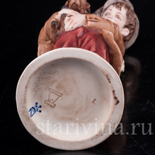 Мальчик со щенком, Bruno Merli, Италия, вт. пол. 20 в