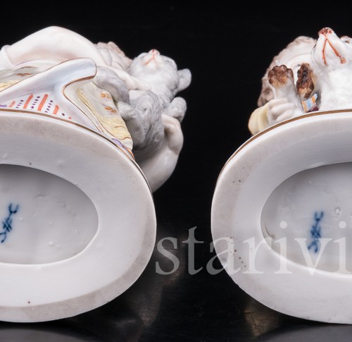 Домашние питомцы, дети с собачкой и кошкой, Volkstedt, Германия, кон 19 в