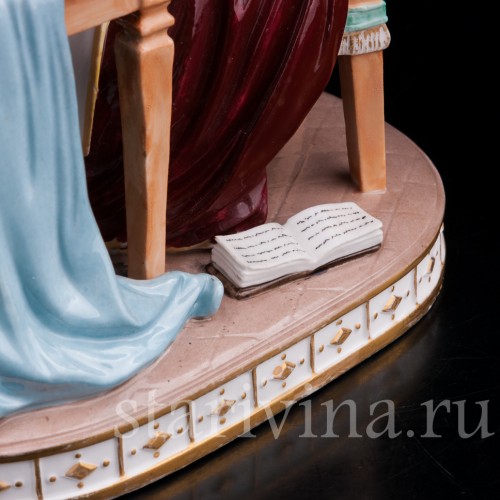 Антикварная фарфоровая статуэтка Дама за клавикордом, Porcelaine de Paris, Франция, 19 в.