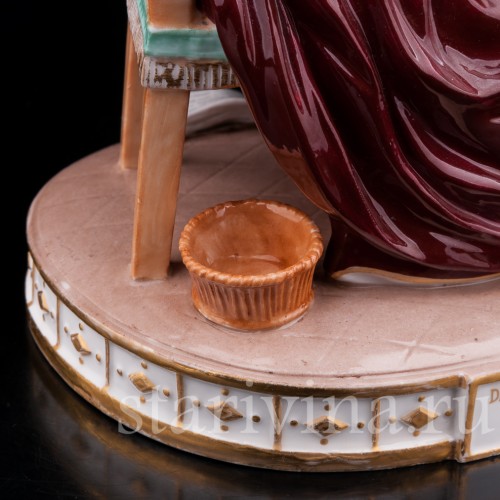 Антикварная фарфоровая статуэтка Дама за клавикордом, Porcelaine de Paris, Франция, 19 в.