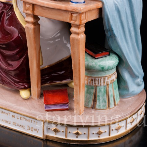 Антикварная фарфоровая статуэтка Дама за клавикордом, Porcelaine de Paris, Франция, 19 в.