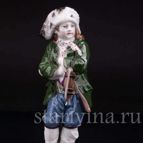 Аллегория зимы, мальчик с коньками, KPM, Германия