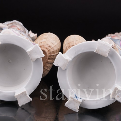 Фарфоровые статуэтки Пара с корзинами, Richard Eckert & Co, Германия, 1894-1908 гг.