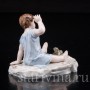 Антикварная фарфоровая статуэтка Малыш и лягушка, Karl Ens, Германия, 1900 гг.