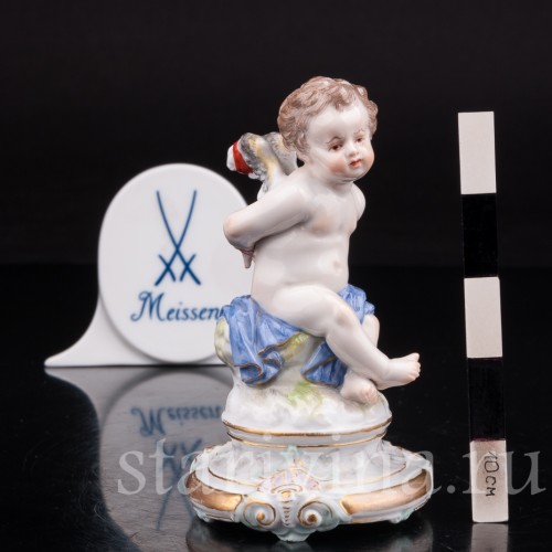Антикварная фарфоровая статуэтка Купидон со связанными крыльями, Meissen, Германия, кон. 19 - нач. 20 вв.