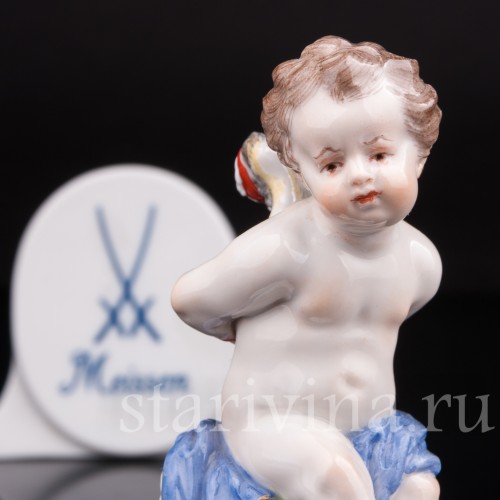 Антикварная фарфоровая статуэтка Купидон со связанными крыльями, Meissen, Германия, кон. 19 - нач. 20 вв.