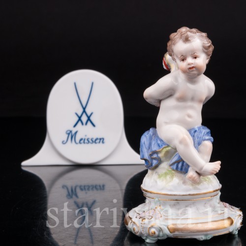 Антикварная фарфоровая статуэтка Купидон со связанными крыльями, Meissen, Германия, кон. 19 - нач. 20 вв.