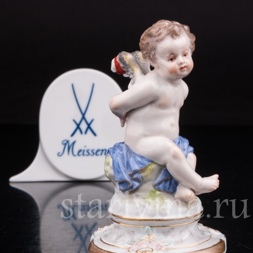 Антикварная фарфоровая статуэтка Купидон со связанными крыльями, Meissen, Германия, кон. 19 - нач. 20 вв.