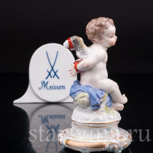 Антикварная фарфоровая статуэтка Купидон со связанными крыльями, Meissen, Германия, кон. 19 - нач. 20 вв.