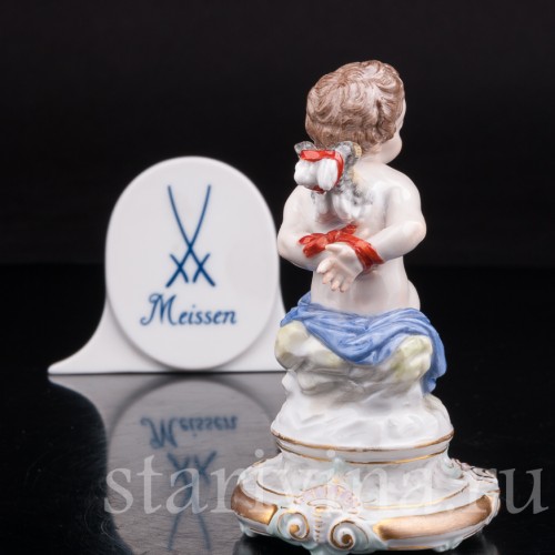 Антикварная фарфоровая статуэтка Купидон со связанными крыльями, Meissen, Германия, кон. 19 - нач. 20 вв.