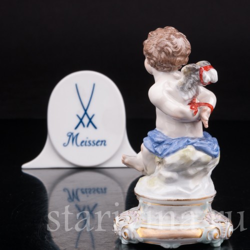 Антикварная фарфоровая статуэтка Купидон со связанными крыльями, Meissen, Германия, кон. 19 - нач. 20 вв.