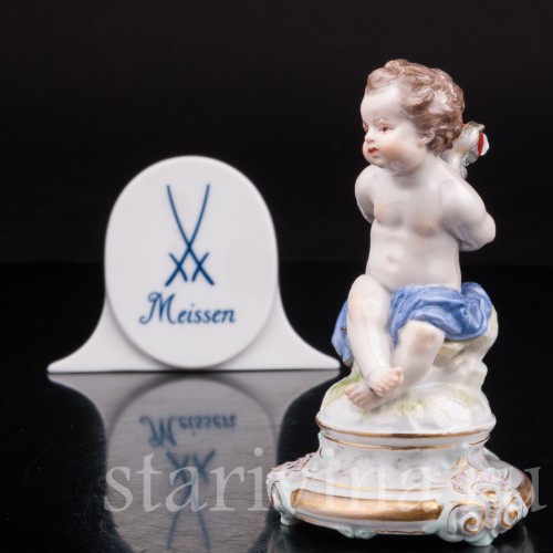 Антикварная фарфоровая статуэтка Купидон со связанными крыльями, Meissen, Германия, кон. 19 - нач. 20 вв.