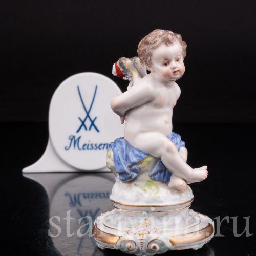 Антикварная фарфоровая статуэтка Купидон со связанными крыльями, Meissen, Германия, кон. 19 - нач. 20 вв.