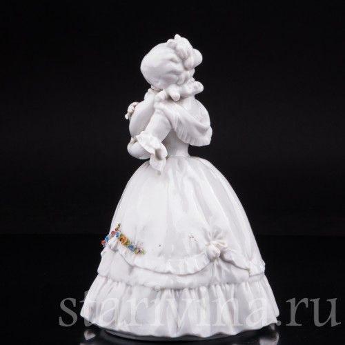 Фарфоровая статуэтка Девушка с кошкой, E. A. Muller, Германия, кон. 19, нач. 20 вв.