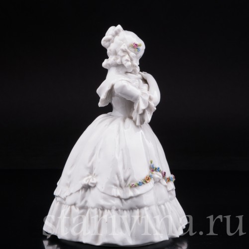 Фарфоровая статуэтка Девушка с кошкой, E. A. Muller, Германия, кон. 19, нач. 20 вв.