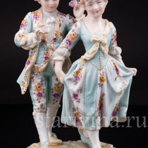 Фарфоровая статуэтка Пара в голубом, Тюрингия, Германия, кон.19 в.