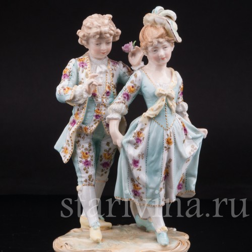 Фарфоровая статуэтка Пара в голубом, Тюрингия, Германия, кон.19 в.