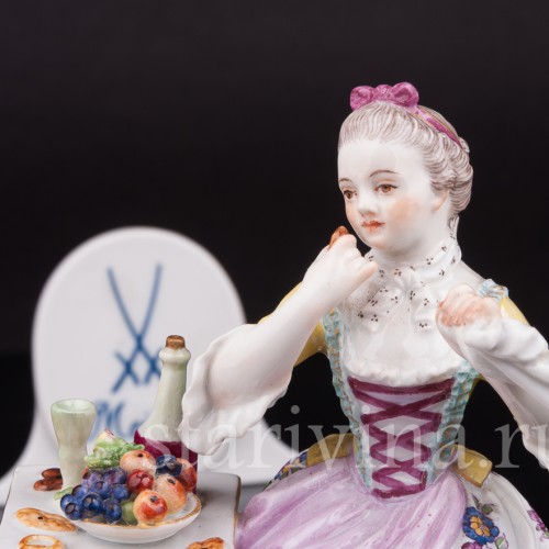 Антикварная фарфоровая статуэтка Аллегория вкуса, Meissen, Германия, сер. 19 - нач. 20 вв.