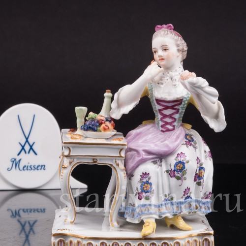 Антикварная фарфоровая статуэтка Аллегория вкуса, Meissen, Германия, сер. 19 - нач. 20 вв.