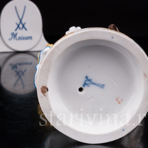 Антикварная фарфоровая статуэтка Девочка с козлёнком, Meissen, Германия, 1905-25 гг.