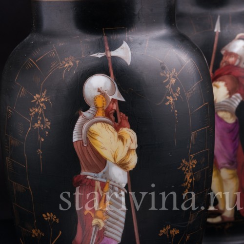 Парные фарфоровые вазы Два стражника, Франция, кон. 19 века.