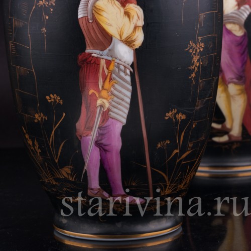 Парные фарфоровые вазы Два стражника, Франция, кон. 19 века.