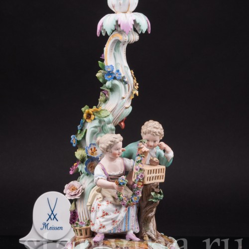 Фарфоровый подсвечник Аллегория Весны Meissen, Германия, сер. 19, нач. 20 века.