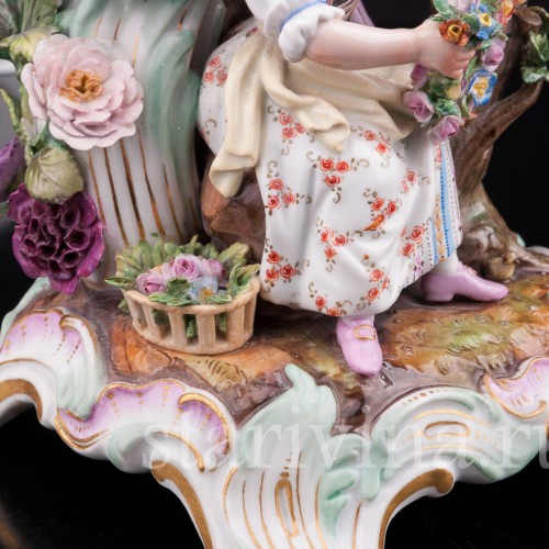 Фарфоровый подсвечник Аллегория Весны Meissen, Германия, сер. 19, нач. 20 века.