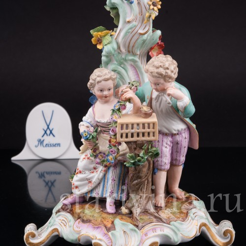 Фарфоровый подсвечник Аллегория Весны Meissen, Германия, сер. 19, нач. 20 века.