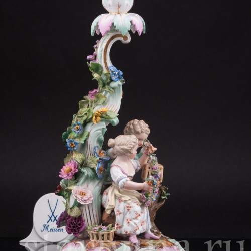 Фарфоровый подсвечник Аллегория Весны Meissen, Германия, сер. 19, нач. 20 века.