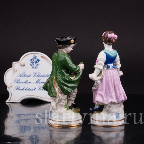 Фарфоровые статуэтки Пара, миниатюра, Volkstedt, Германия, до 1935 г.