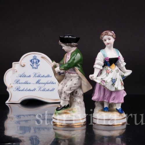 Фарфоровые статуэтки Пара, миниатюра, Volkstedt, Германия, до 1935 г.