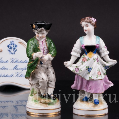 Фарфоровые статуэтки Пара, миниатюра, Volkstedt, Германия, до 1935 г.
