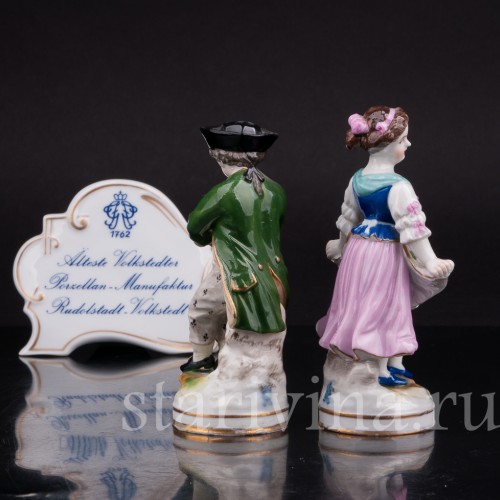 Фарфоровые статуэтки Пара, миниатюра, Volkstedt, Германия, до 1935 г.