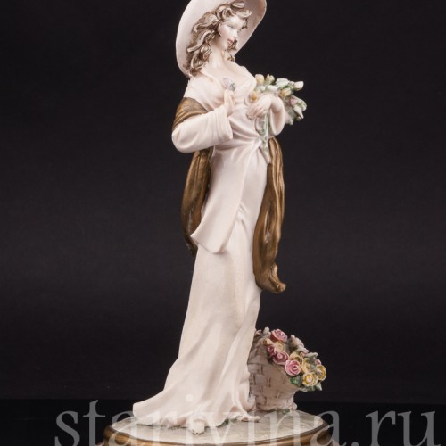 Статуэтка Девушка с цветами, Bruno Merli, Италия, вт. пол. 20 века.