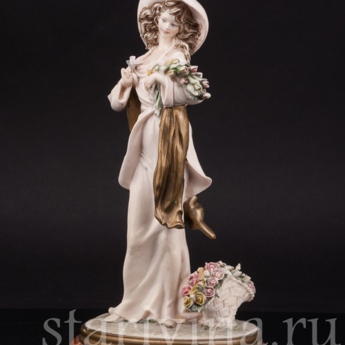 Статуэтка Девушка с цветами, Bruno Merli, Италия, вт. пол. 20 века.