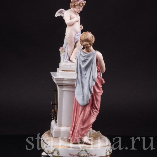 Фарфоровые часы Венера и Амур, Karl Ens, Германия, 1900 гг.