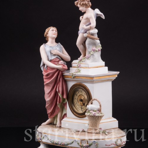 Фарфоровые часы Венера и Амур, Karl Ens, Германия, 1900 гг.