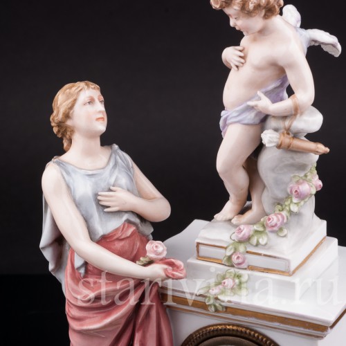 Фарфоровые часы Венера и Амур, Karl Ens, Германия, 1900 гг.