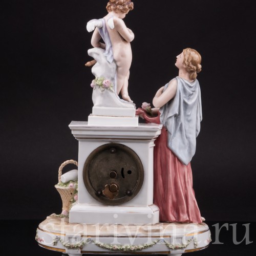 Фарфоровые часы Венера и Амур, Karl Ens, Германия, 1900 гг.