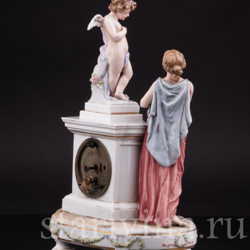 Фарфоровые часы Венера и Амур, Karl Ens, Германия, 1900 гг.