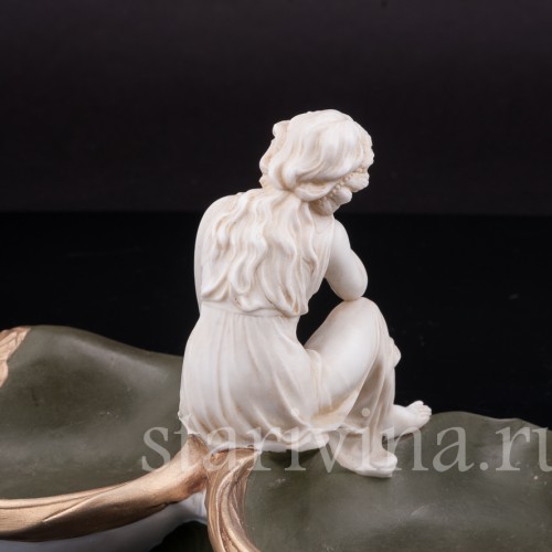 Фарфоровая композиция Девушка у пруда, Volkstedt, Германия, кон.19 в.